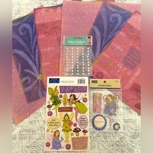 🧚🏻‍♂️ KAREN FOSTER “FAIRIES” STICKERS & SCRAPBOOK PAPER BUNDLE! RETIRED!